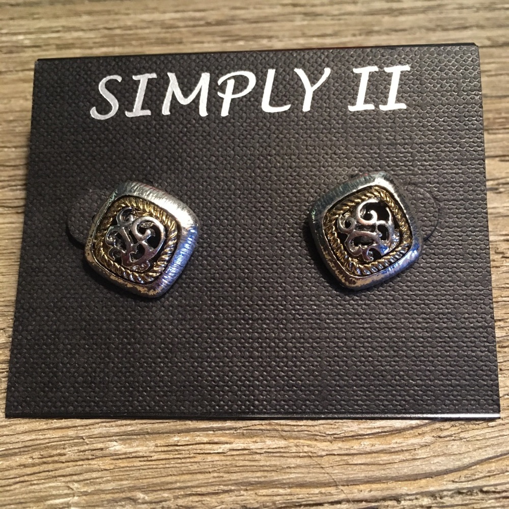 NWT Silver & Gold Stud Earrings by Simply II